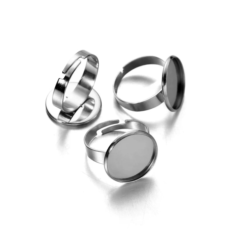 10pcs Adjustable Stainless Steel Ring Base for DIY Jewelry Making