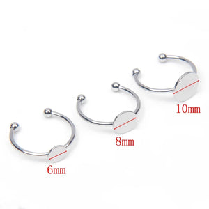 10pcs Adjustable Circle Pad Bezel Ring Base Blanks for DIY Jewelry
