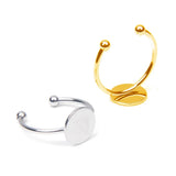 10pcs Adjustable Circle Pad Bezel Ring Base Blanks for DIY Jewelry