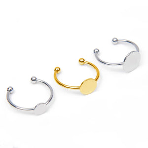 10pcs Adjustable Stainless Steel Ring Base Blanks for DIY Jewelry