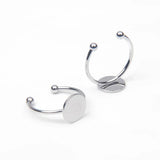 10pcs Adjustable Circle Pad Bezel Ring Base Blanks for DIY Jewelry