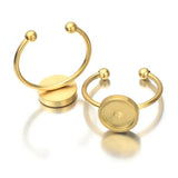 10pcs Stainless Steel Ring Settings Blank/Base 8/10/12mm Glass Cabochons,Buttons