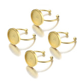 10pcs Stainless Steel Ring Settings Blank/Base 8/10/12mm Glass Cabochons,Buttons