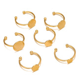 10pcs Stainless Steel Blank Tray Rings for DIY Jewelry