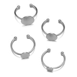 10pcs Stainless Steel Blank Tray Rings for DIY Jewelry