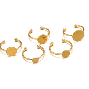 10pcs Stainless Steel Blank Tray Rings for DIY Jewelry