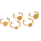 10pcs Stainless Steel Blank Tray Rings for DIY Jewelry