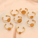 10pcs Stainless Steel Blank Tray Rings for DIY Jewelry