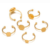 10pcs Stainless Steel Blank Tray Rings for DIY Jewelry