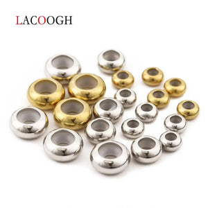 10pcs Stainless Steel Beads 6 8 10mm Stopper Spacer Beads Silicone Rubber Slider