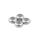 10pcs Stainless Steel Beads 6 8 10mm Stopper Spacer Beads Silicone Rubber Slider
