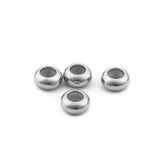 10pcs Stainless Steel Beads 6 8 10mm Stopper Spacer Beads Silicone Rubber Slider
