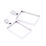 10pcs Stainless Steel Rectangle Bezel Charms for Resin Jewelry