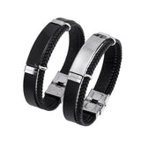 10pcs Stainless Steel Blank Leather Bracelet Metal Plate Engrave DIY Gift