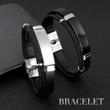 10pcs Stainless Steel Blank Leather Bracelet Metal Plate Engrave DIY Gift