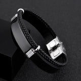 10pcs Stainless Steel Blank Leather Bracelet Metal Plate Engrave DIY Gift