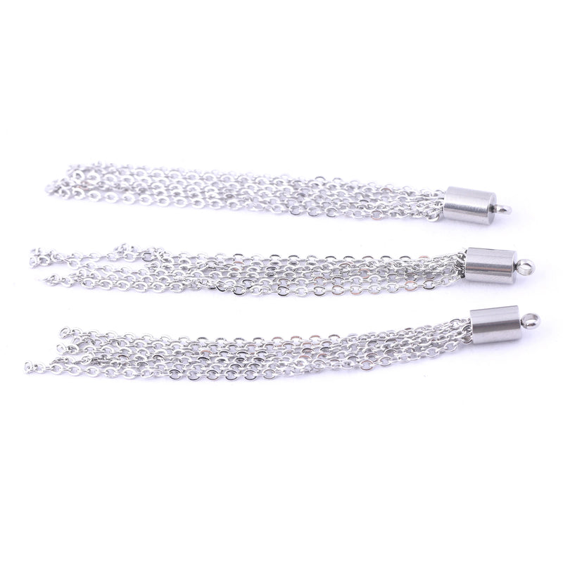 10pcs Stainless Steel Chain Earring Tassels for Jewelry Making Pendant Necklace