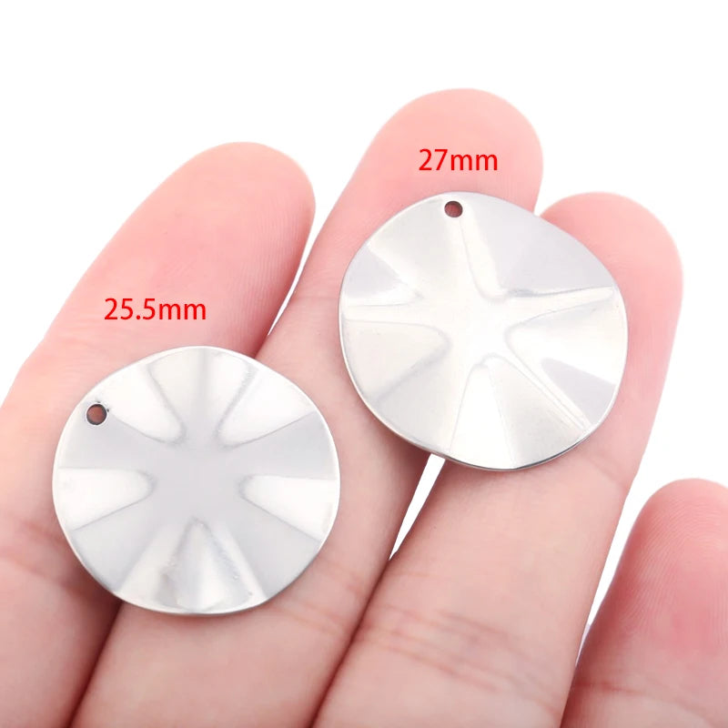 10pcs Stainless Steel Round Earrings Circle Charms For Jewelry Findings