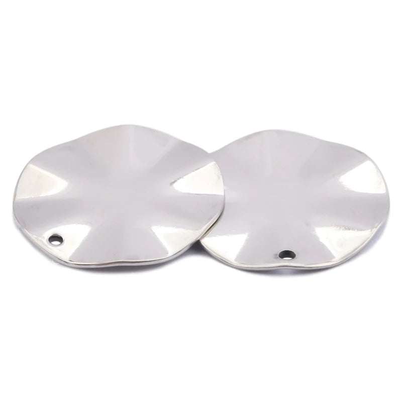 10pcs Stainless Steel Round Earrings Circle Charms For Jewelry Findings
