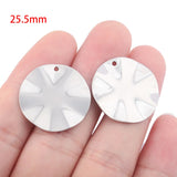 10pcs Stainless Steel Round Earrings Circle Charms For Jewelry Findings