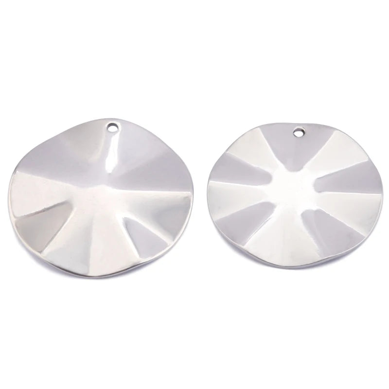 10pcs Stainless Steel Round Earrings Circle Charms For Jewelry Findings