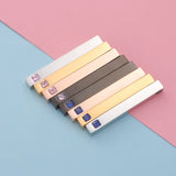 10pcs Stainless Steel Engraved Bar Charms Pendant Rectangle Tag Name Plate
