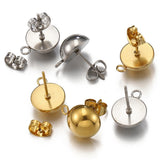 10pcs Stainless Steel Mushroom Ear Post DIY Earring Jewelry Accessories