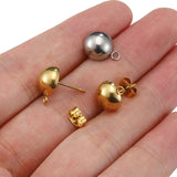 10pcs Stainless Steel Mushroom Ear Post DIY Earring Jewelry Accessories