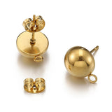 10pcs Stainless Steel Mushroom Ear Post DIY Earring Jewelry Accessories
