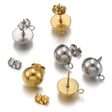 10pcs Stainless Steel Mushroom Ear Post DIY Earring Jewelry Accessories