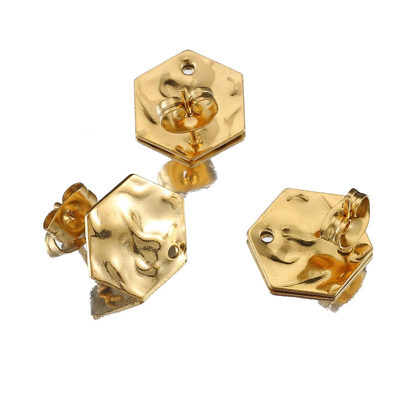 10pcs Stainless Steel Star Flower Dangle Earrings Base