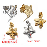 10pcs Stainless Steel Star Flower Dangle Earrings Base