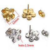 10pcs Stainless Steel Star Flower Dangle Earrings Base