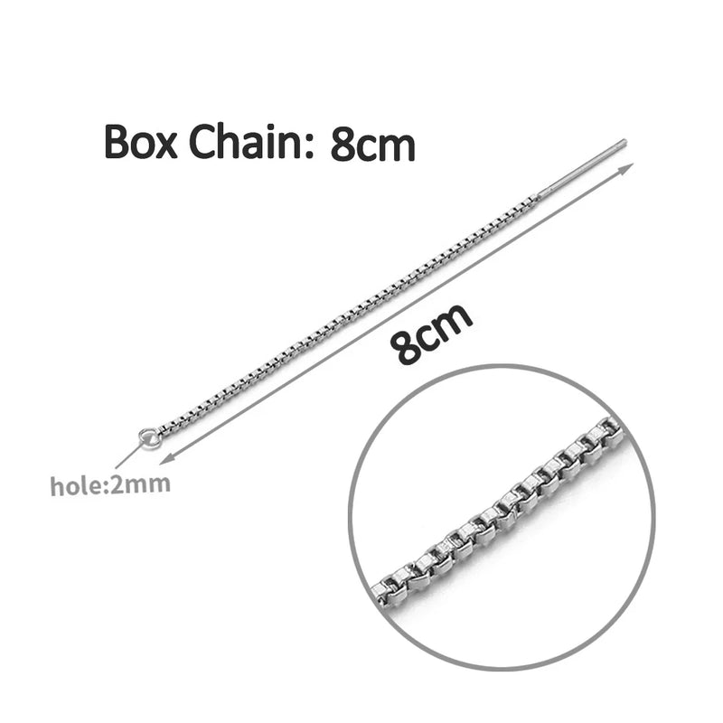 10pcs Stainless Steel Long Chain Ear Line Earrings Earwires Drop D