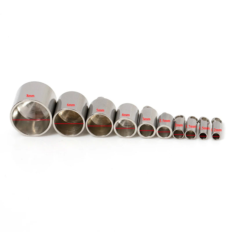 10pcs Stainless Steel End Caps Crimp Beads Covers for DIY Jewelry