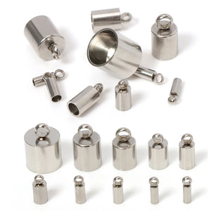10pcs Stainless Steel End Caps Crimp Beads Covers for DIY Jewelry