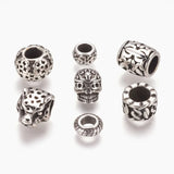 10pcs Stainless Steel European Beads Large Hole Spacer Beads for DIY Bracelet