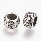 10pcs Stainless Steel European Beads Large Hole Spacer Beads for DIY Bracelet