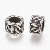 10pcs Stainless Steel European Beads Large Hole Spacer Beads for DIY Bracelet