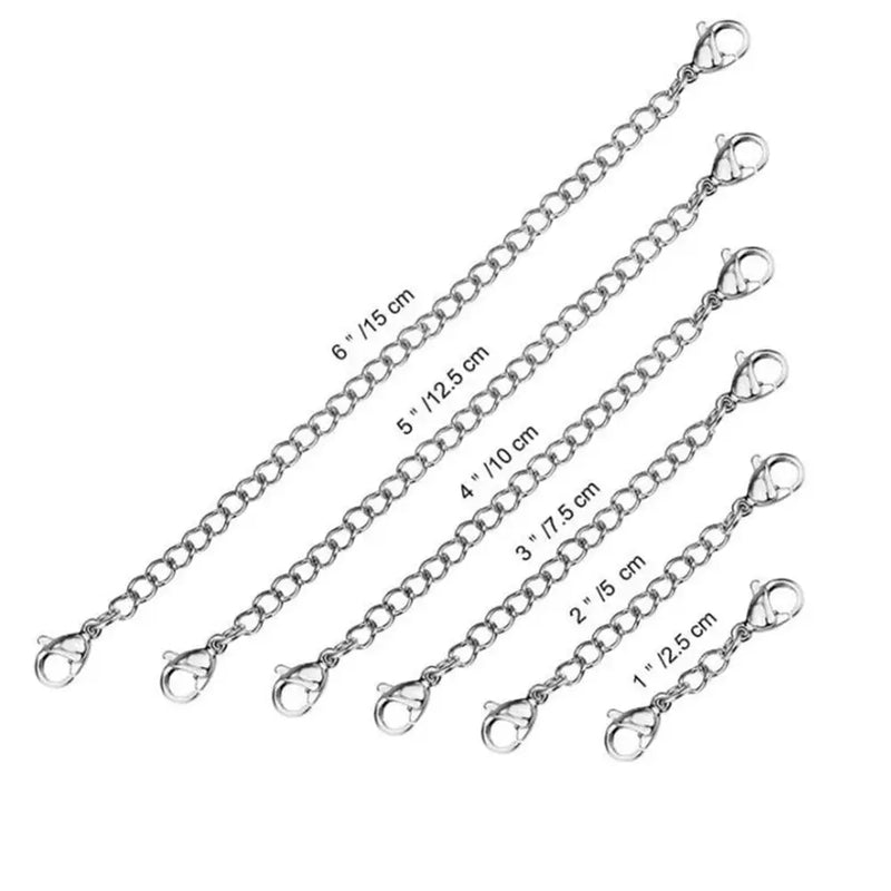 10pcs Stainless Steel Extender Chain Set for DIY Jewelry Making