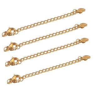10pcs Stainless Steel Tail Chains with Lobster Clasps for Jewelry Making