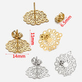 10pcs Flower Ear Studs Earring Base for Jewelry Making DIY