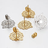 10pcs Flower Ear Studs Earring Base for Jewelry Making DIY