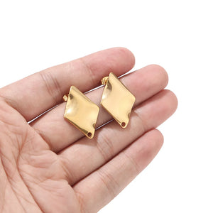 10pcs Geometric Earring Posts with Hole for DIY Earrings