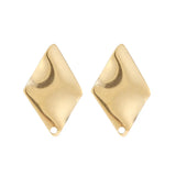 10pcs Geometric Earring Posts with Hole for DIY Earrings