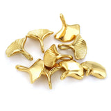 10pcs Ginkgo Leaf Pendants Stainless Steel DIY Jewelry Findings Charms