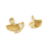 10pcs Ginkgo Leaf Pendants Stainless Steel DIY Jewelry Findings Charms