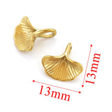 10pcs Ginkgo Leaf Pendants Stainless Steel DIY Jewelry Findings Charms