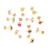 10pcs Stainless Steel Birthstone Crystal Earring Studs