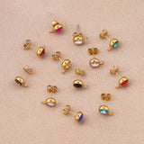10pcs Stainless Steel Birthstone Crystal Earring Studs